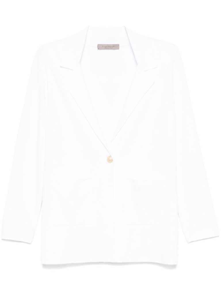 D Exterior Blazer Bianco Con Spalline Imbottite In Bianco