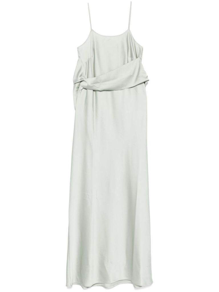 D EXTERIOR AQUA GREEN MIDI LONG DRESS 