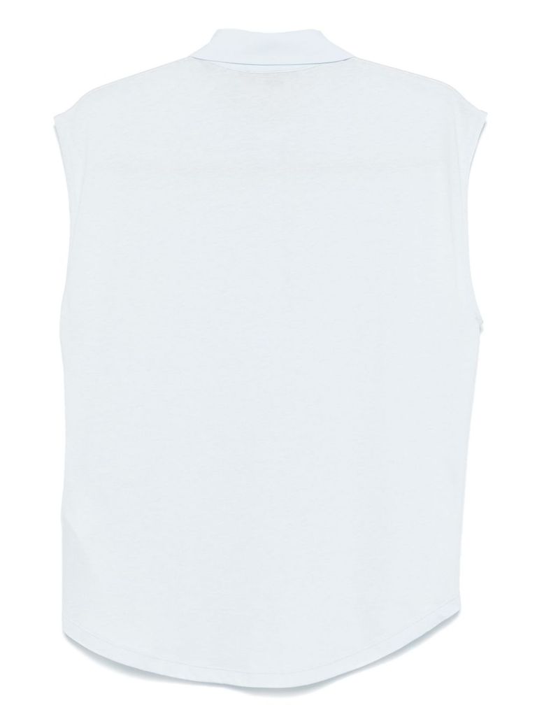 Seventy Polo In Misto Cotone Azzurro In Blu