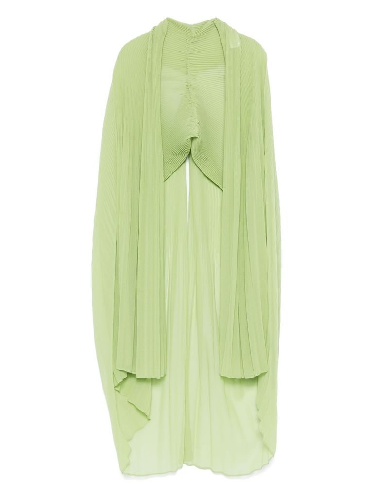 MARINA RINALDI LIGHT GREEN SCARF WITH PLISSÉ EFFECT 