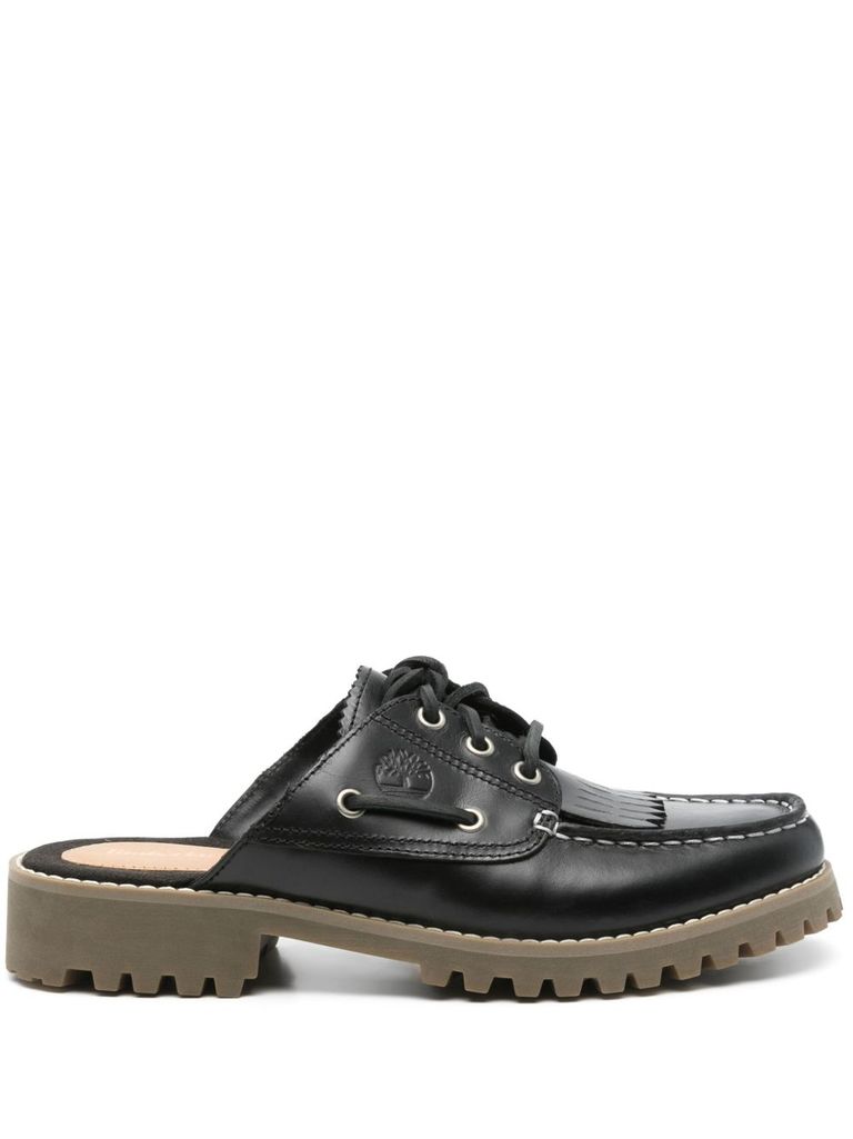 Timberland Black Mules With Lace-up In Black