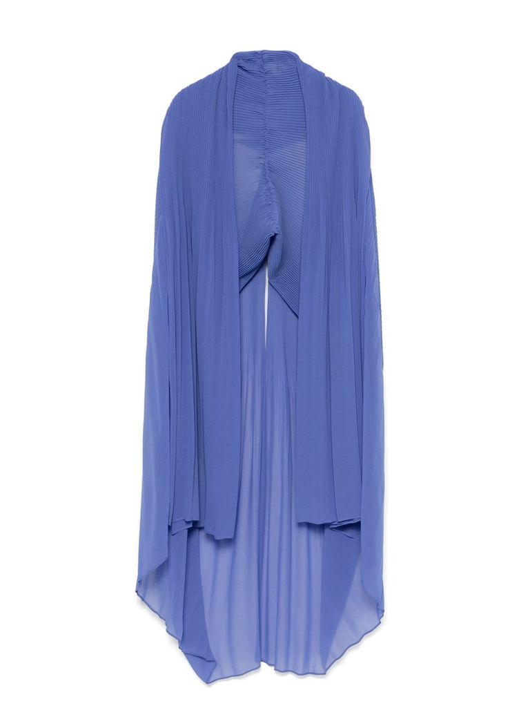 MARINA RINALDI BLUE SCARF WITH PLISSÉ EFFECT 