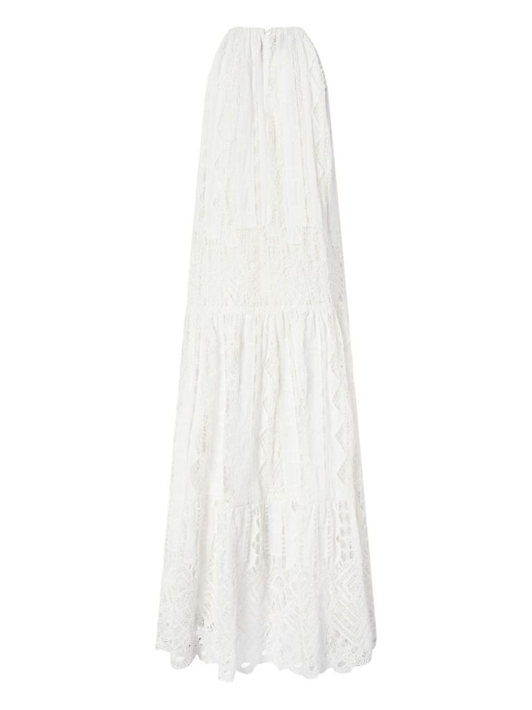 Shop Pinko 'la Cura' White Cotton Blended Long Dress