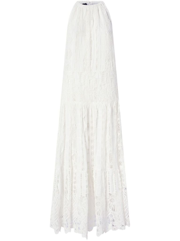 Shop Pinko 'la Cura' White Cotton Blended Long Dress