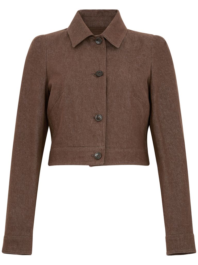 Max Mara Belted Jacket With Buttoned Cuffs And Epaulettes In Brown