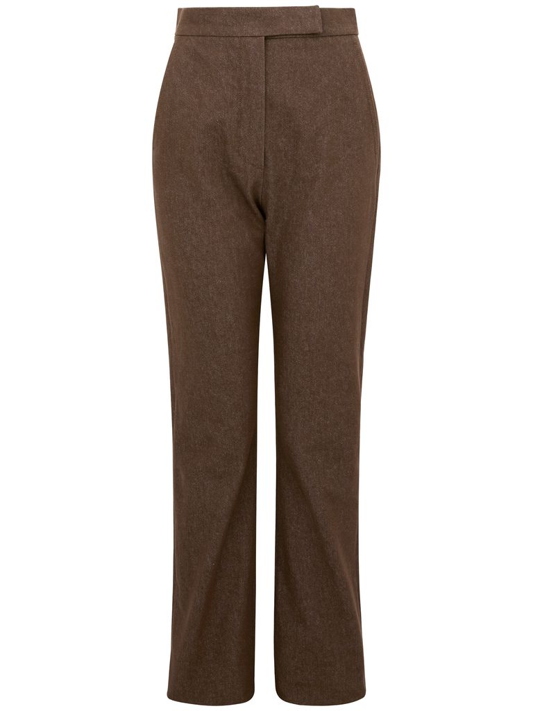 Max Mara Galizia Denim Effect Straight Pants In Brown