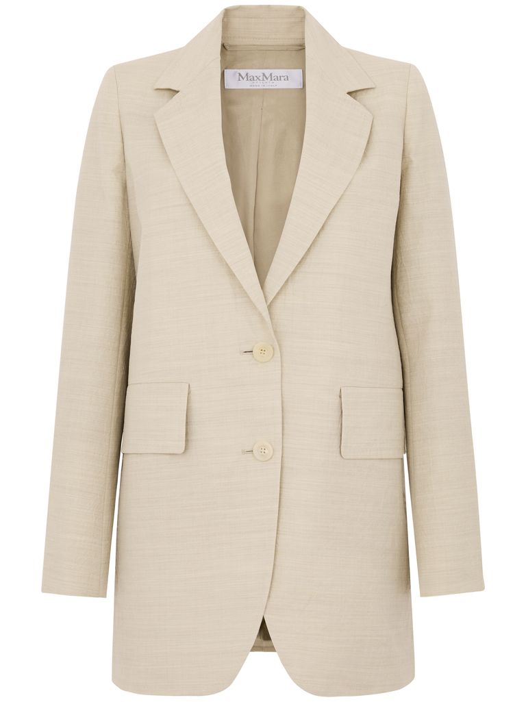 Shop Max Mara Beige Virgin Wool Blazer