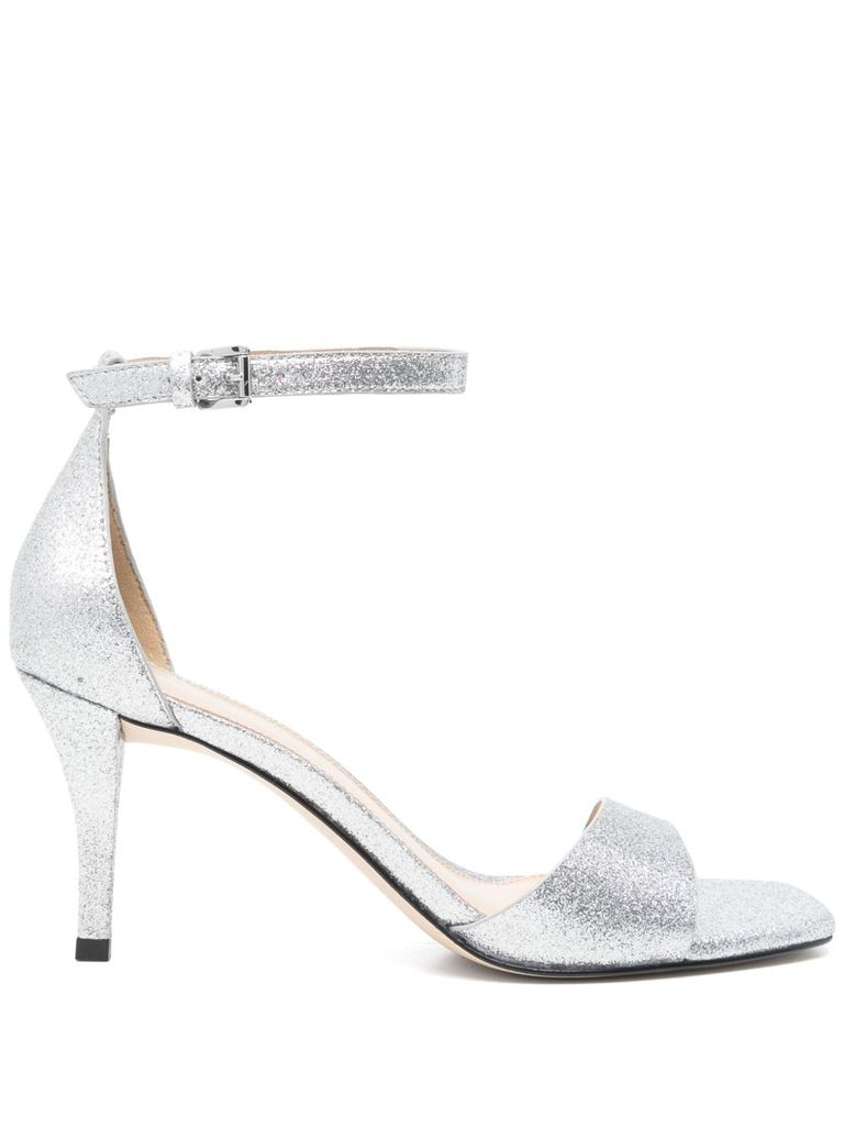 Michael Kors Silver Open-toe Sandals With Delicate Ankle Strap In Silver