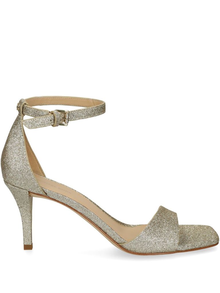 Michael Kors Glitter-embellished Sandals In Neutral