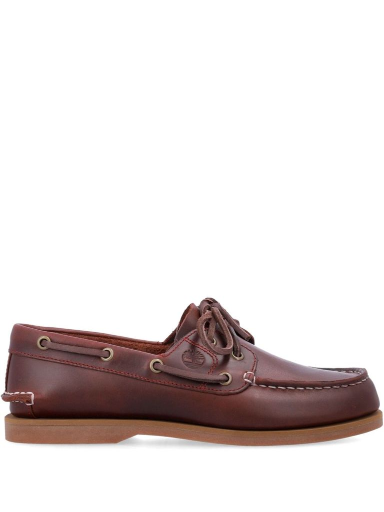 Timberland Marine-inspired Bordeaux Boat Shoes With Decorative Lacing In Red