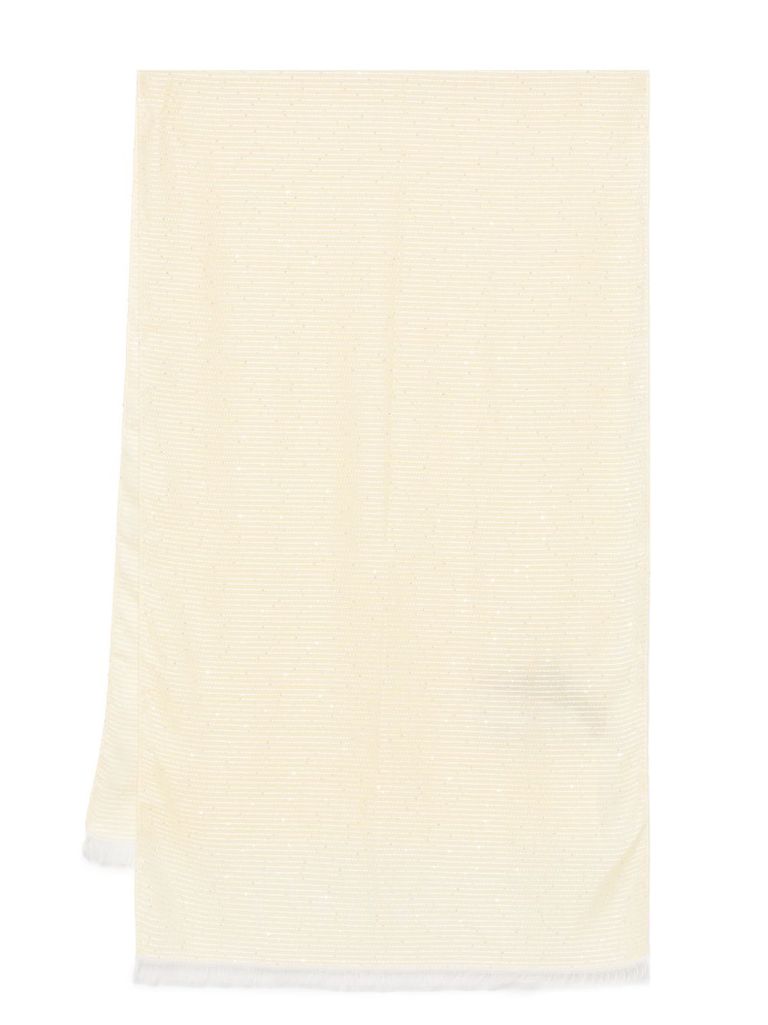 Twinset Sciarpa Leggera Giallo Burro In Bianco