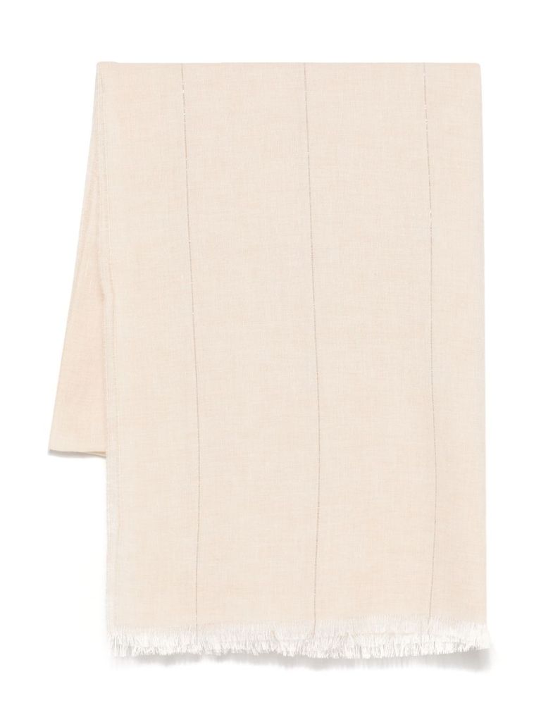 Peserico Light Beige Linen Blended Scarf In Beige