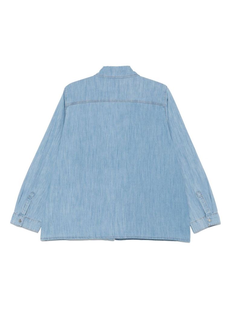 MARINA RINALDI BLUE COTTON DENIM SHIRT 