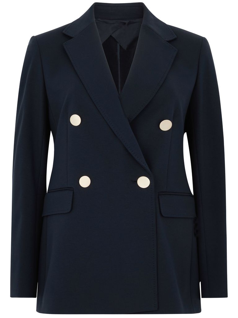 Shop Max Mara 'lerici' Blue Double Breasted Blazer