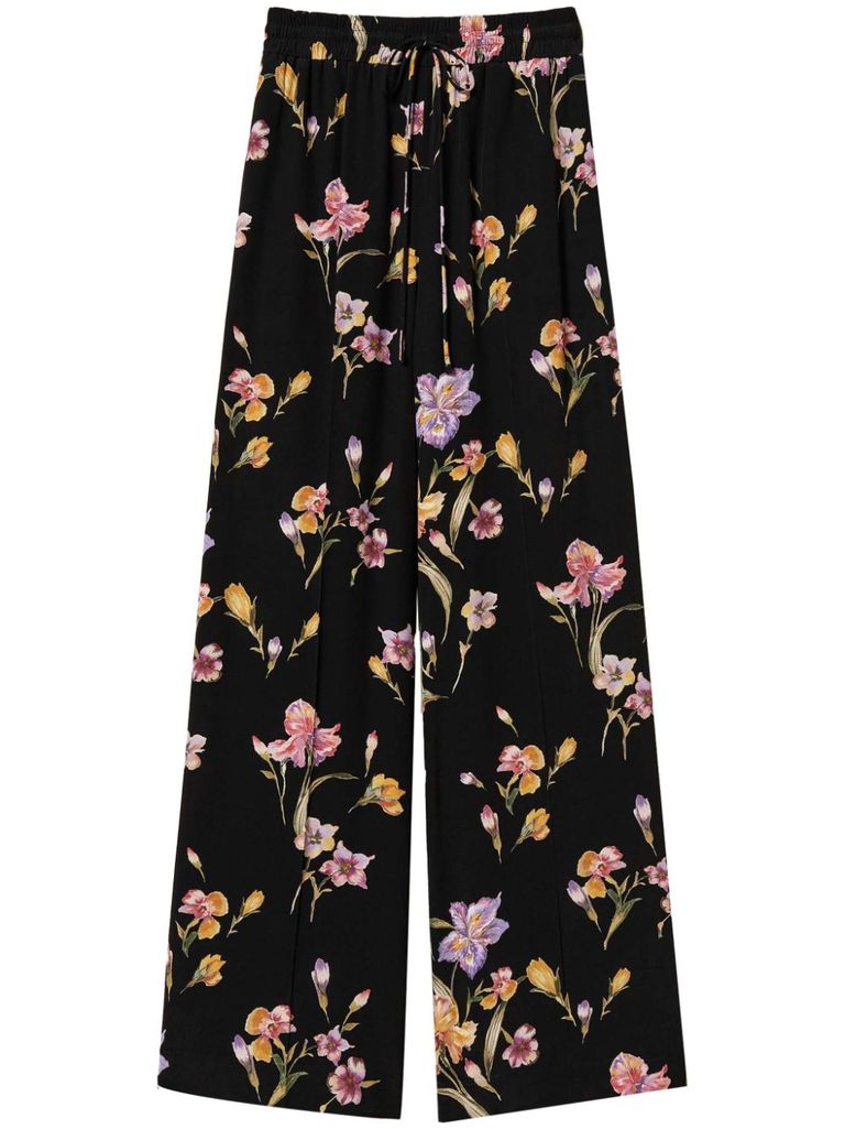 Twinset Twin-set Relaxed Fit Black Trousers In Multicolour