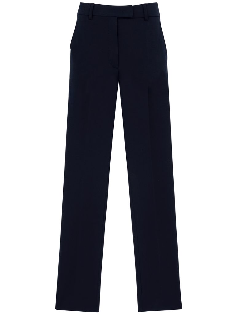 Max Mara Ermes Cropped Straight-leg Pants In Blue