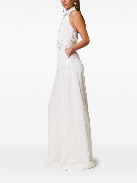 Twin Set Vestito Lungo Bianco Di Lino Twinset Gonna Bianca Di Lino