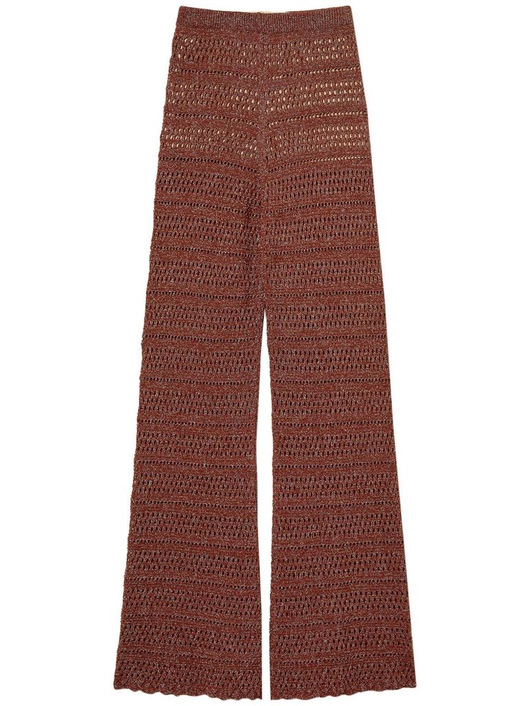 Shop Twinset Brown Embroidered Trousers