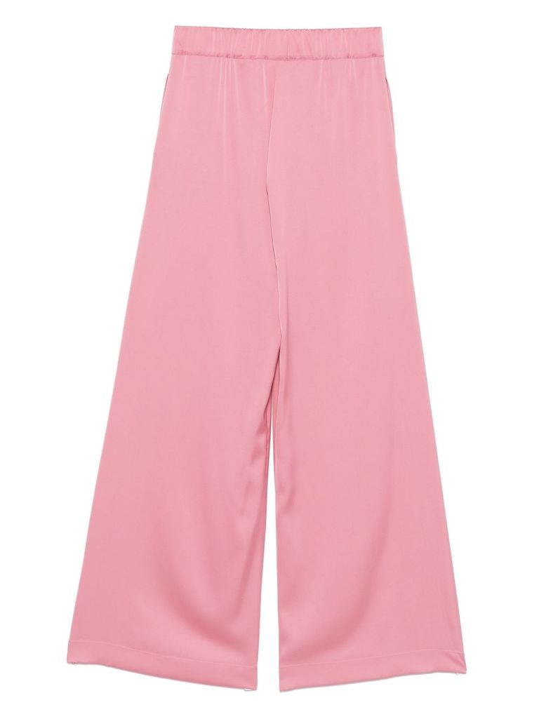 D Exterior Dexterior Wide-leg Pink Trousers With Soft Texture In Pink