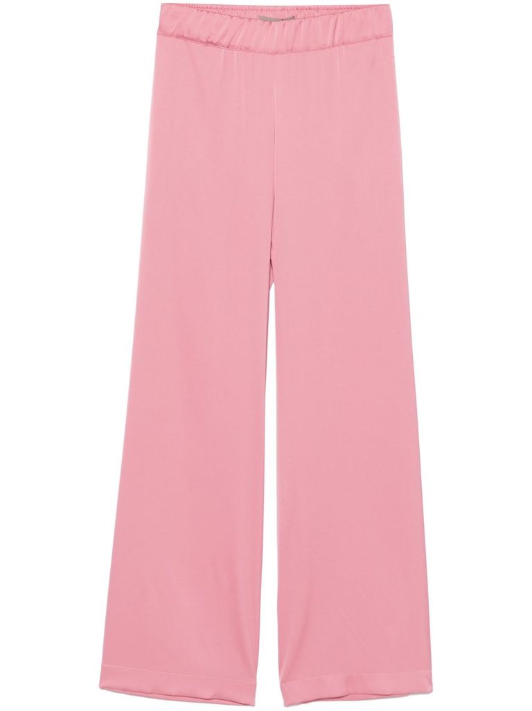 D Exterior Dexterior Wide-leg Pink Trousers With Soft Texture In Pink