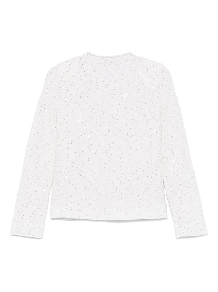 D Exterior Dexterior Textured Ivory Jacket With Embellishments In Beige