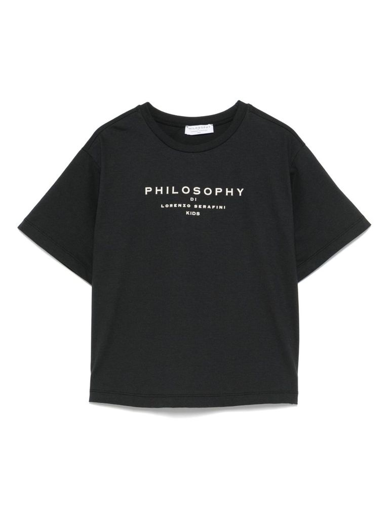 Tシャツ・カットソー PHILOSOPHY DI LORENZO SERAFINI 21AW T-shirt nera in cotone con logo
