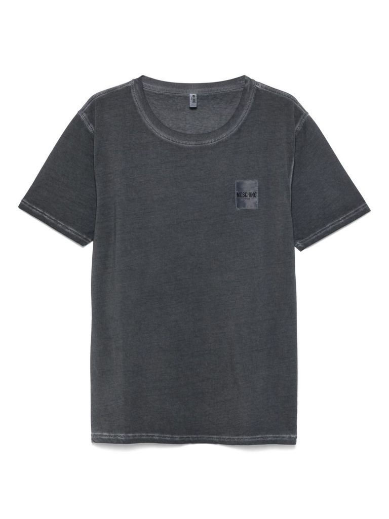 Moschino Swim Grey Cotton T-shirt In Grey