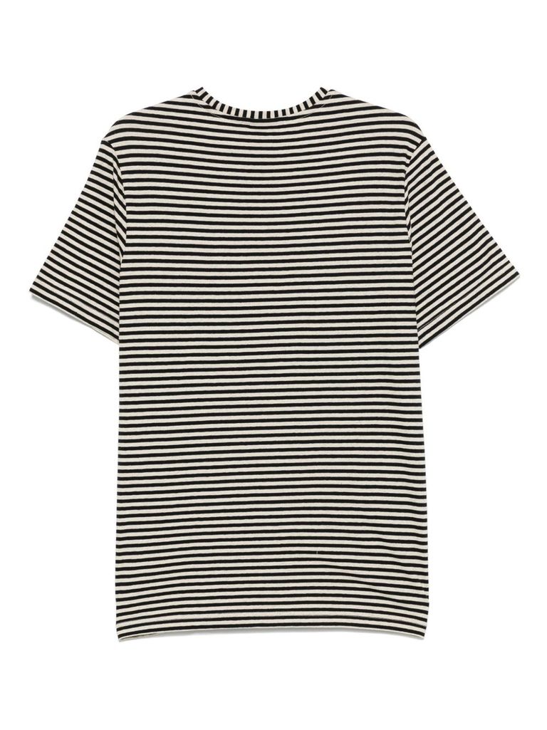 Ps By Paul Smith White And Black Stripes Cotton T-shirt In White
