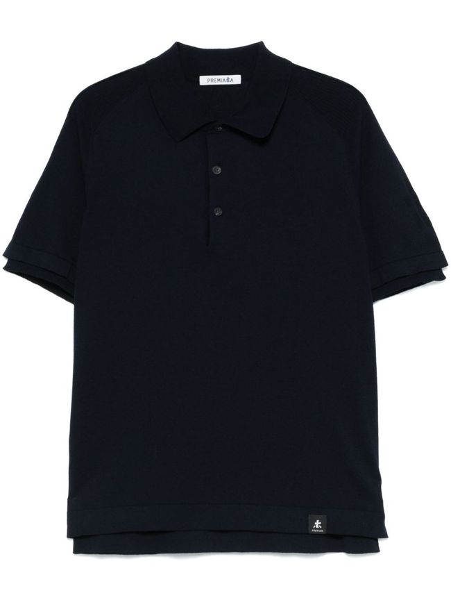 Polo Em Piqué De Algodão - Azul Marinho - Homem - 7.00