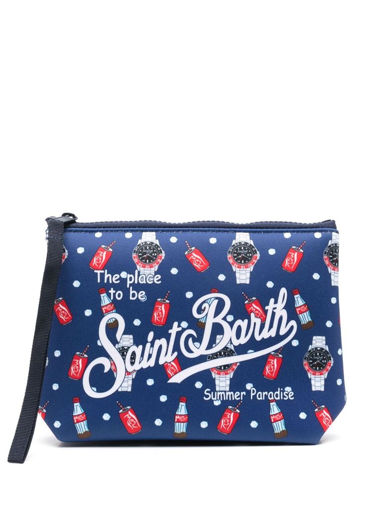 MC2 SAINT BARTH 'ALINE' BLUE CLUTCH BAG 