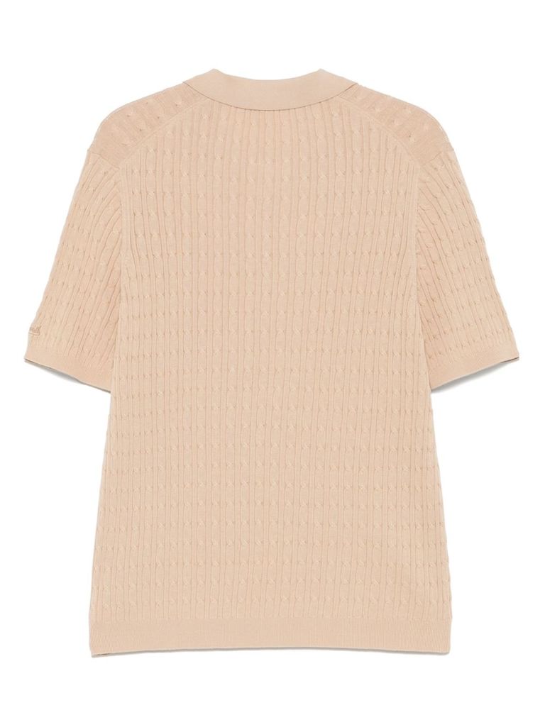 Mc2 Saint Barth Textured Knit Polo In Subtle Beige In Beige