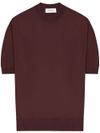 laneus - Brown crew-neck short-sleeve T-shirt