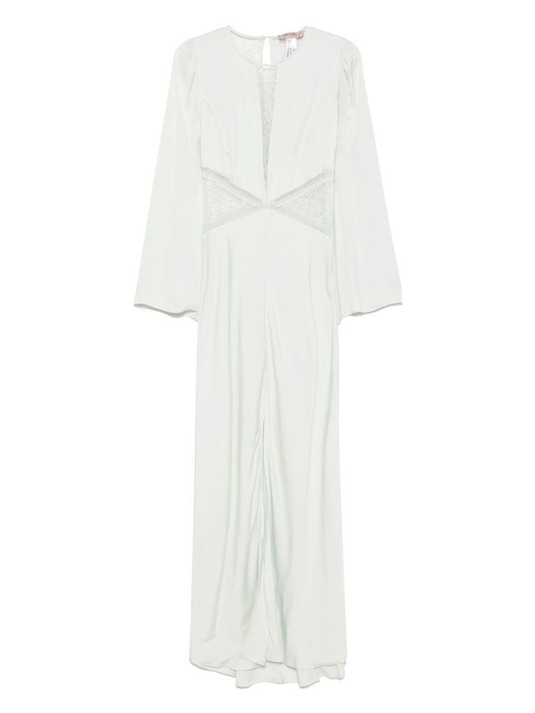 Shop Twinset Mint Green Long Dress With Front Slit