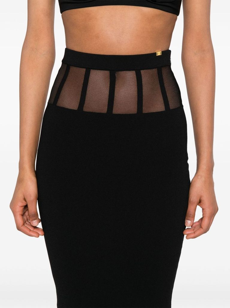 ELISABETTA FRANCHI★BLACK MIDI SKIRT Elisabetta Franchi Black Midi Skirt | ShopSimon