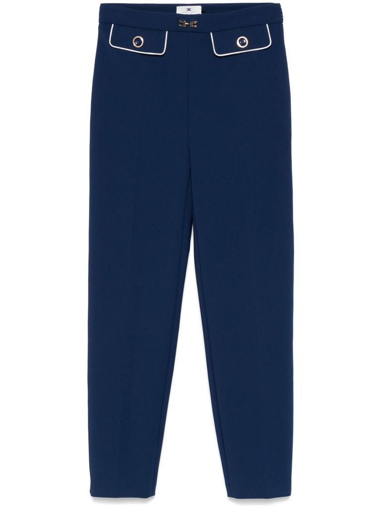 Shop Elisabetta Franchi Blue Slim Fit Trouser