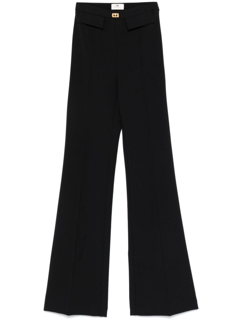 【送料 関税込】 ELISABETTAFRANCHI WIDE LEG DOUBLE PINCES * Long laminated jumpsuit with wide leg