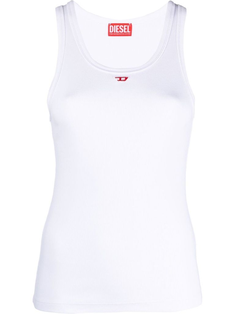 Diesel T-anky-d Ribbed Tank Top In White