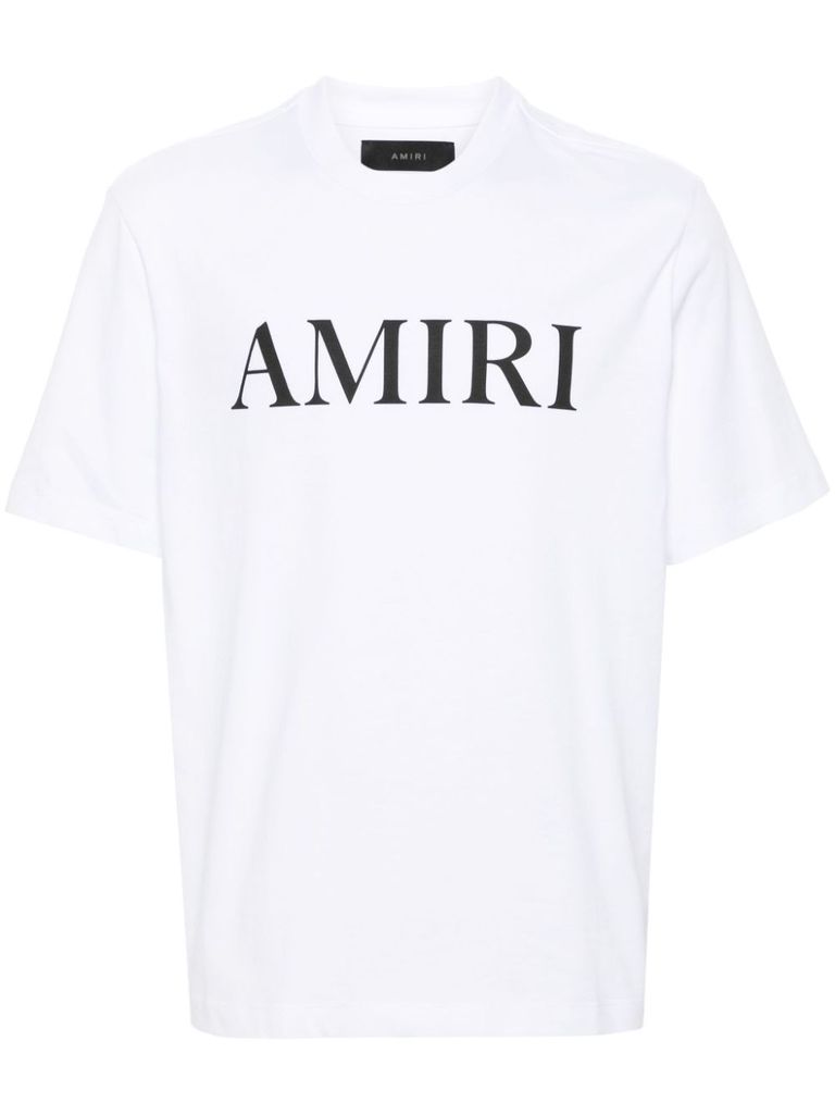 Shop Amiri Cotton T-shirt With Front Logo Print In White