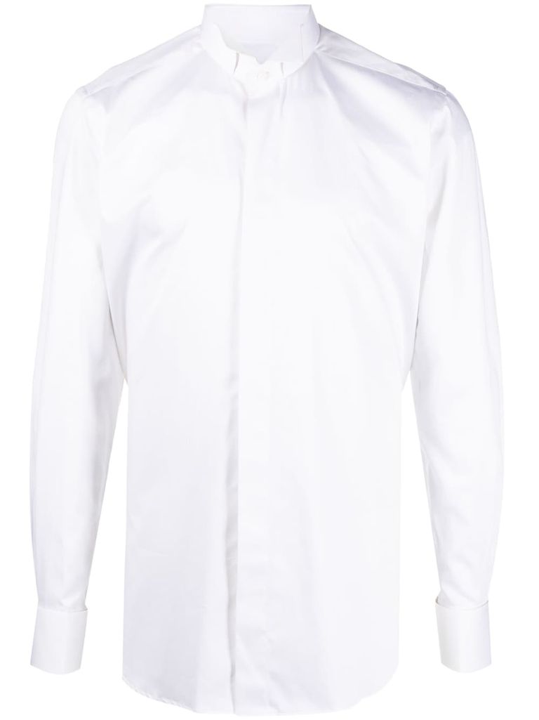 Xacus Structured Collar White Shirt With Buttoned Cuffs In White