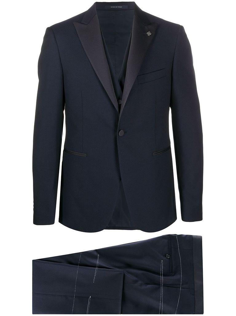 Tagliatore Three-piece Suit In Blue