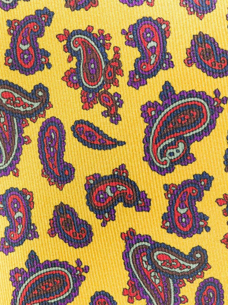 Etro Paisley Print Tie In Yellow