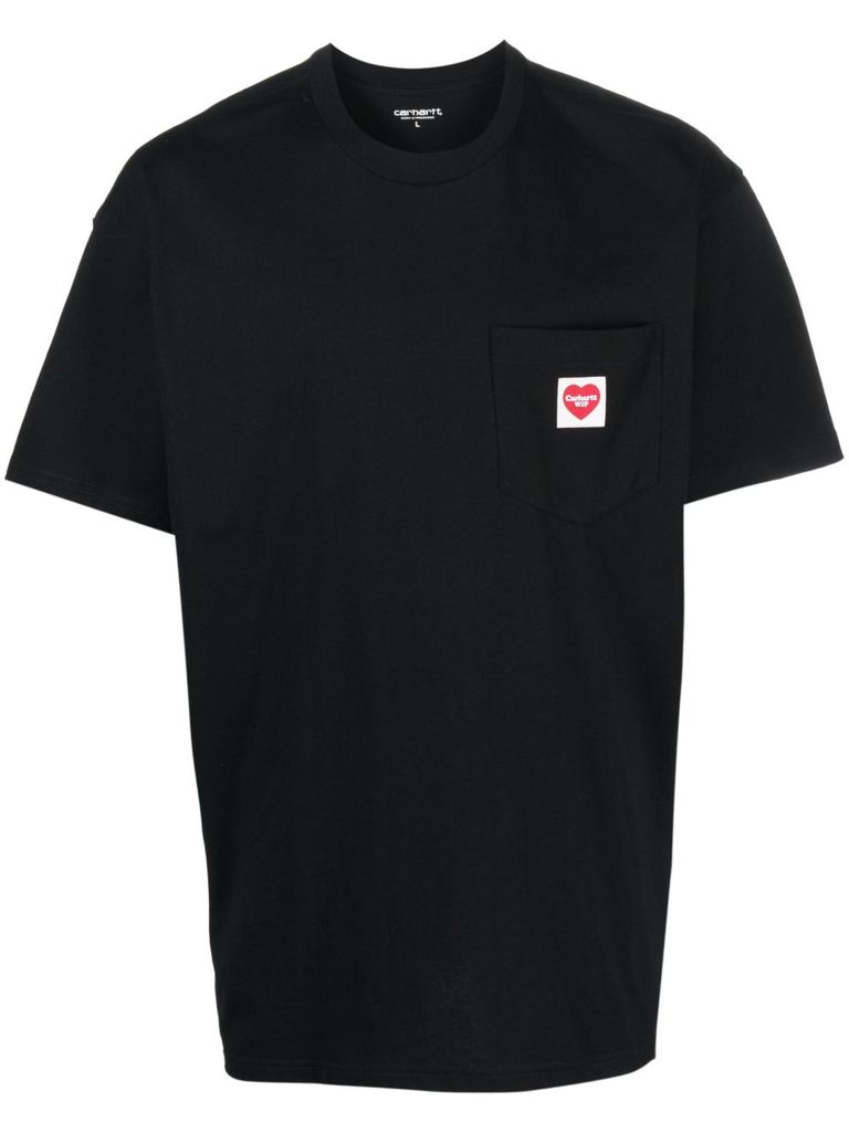 Carhartt Vintage  Pocket T Shirt Top In Washed Black, Men's At Urban Outfitters In Black