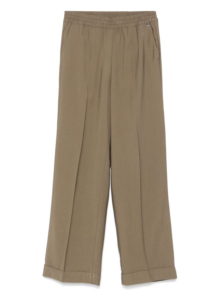 Shop Liu •jo Moss Green Wide Leg Trouser