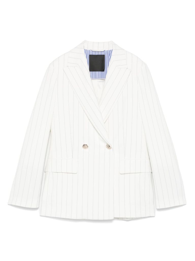 Shop Liu •jo White Double-breasted Blazer