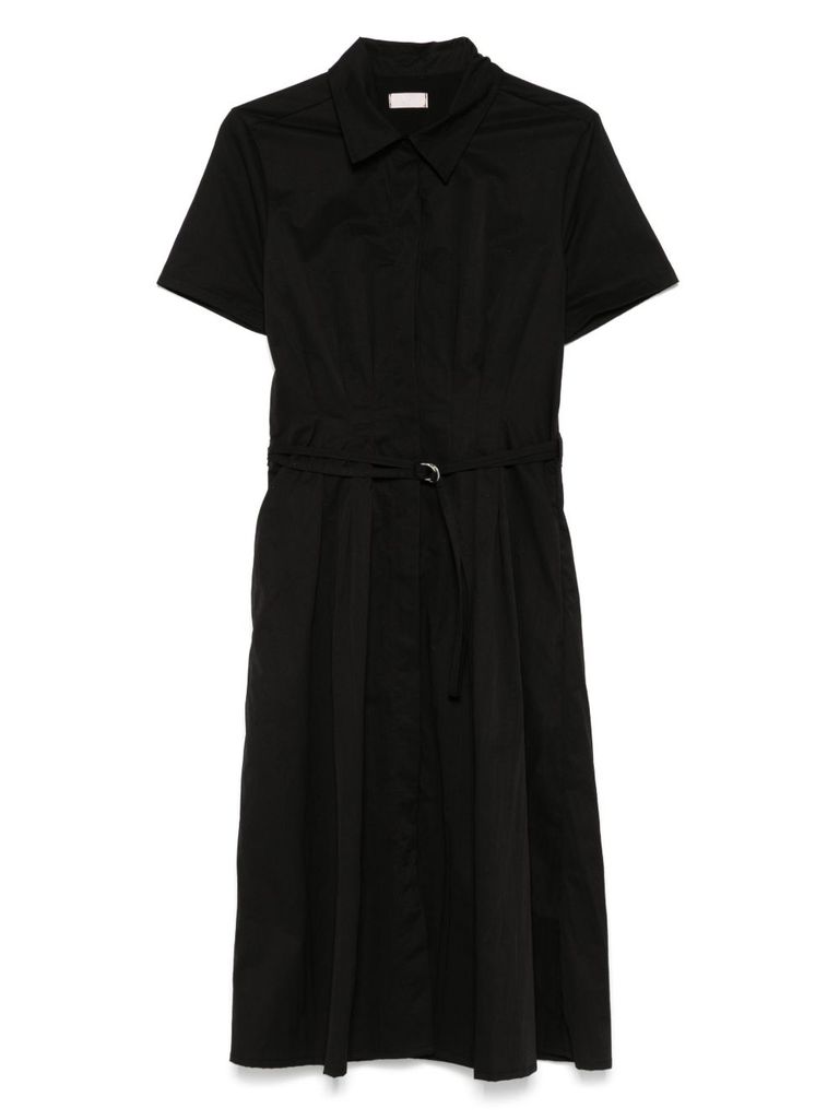 Liu •jo Liu Jo Midi Black Dress With Classic Shirt Design In Black