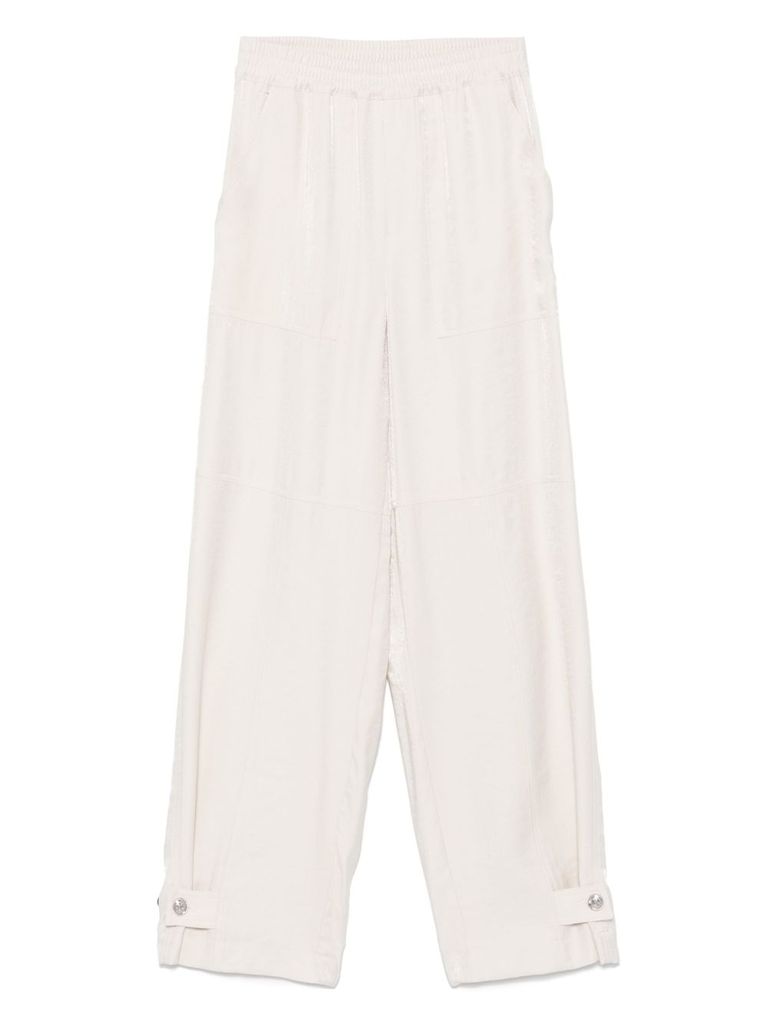 Liu •jo Liu Jo Tailored Fit Viscose Blend Trousers In Beige