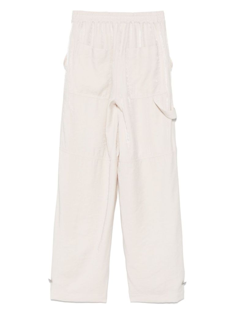 Liu •jo Liu Jo Tailored Fit Viscose Blend Trousers In Beige