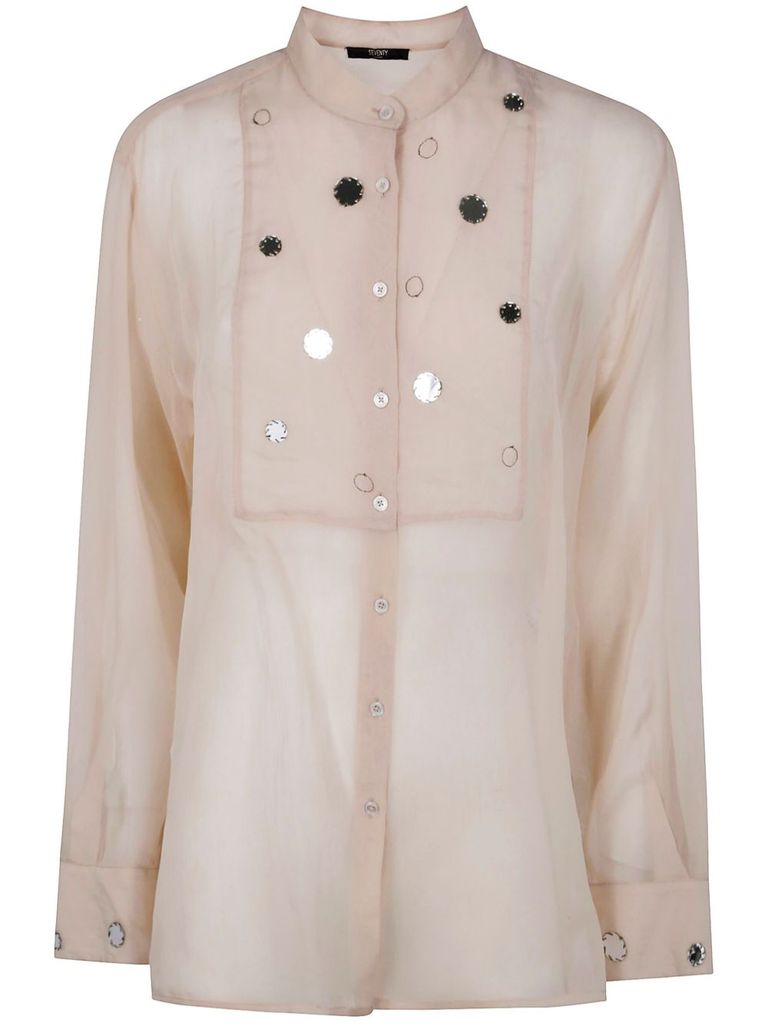 Seventy Light Beige Shirt With Sequin Embellishment In Beige