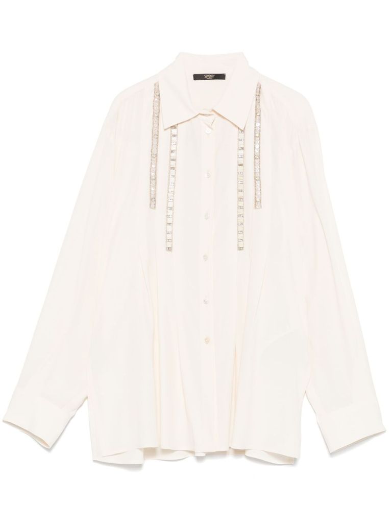 Seventy Beige Bead-embellished Shirt In White