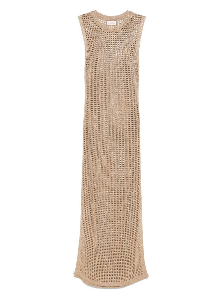 Shop Mc2 Saint Barth 'eileen' Beige Crochet Cover-up